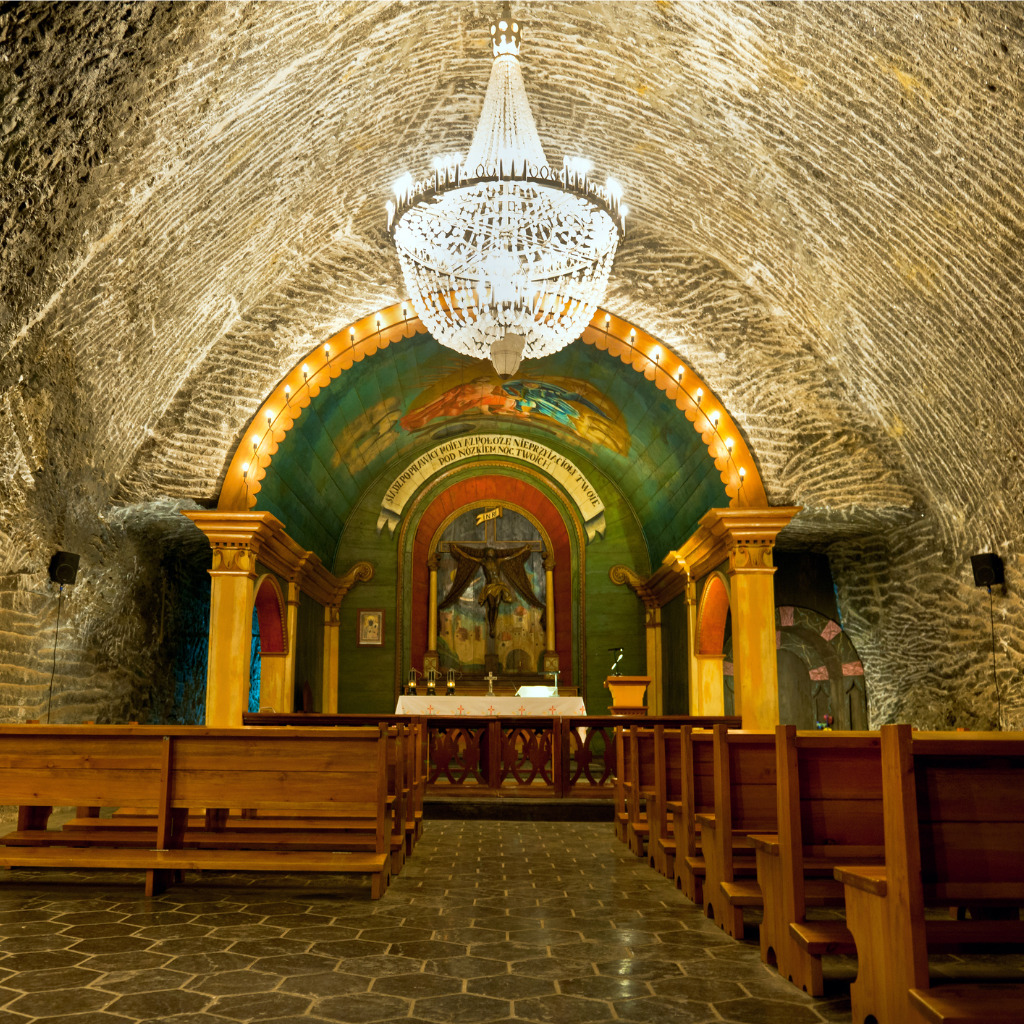Explore the fascinating underground Wieliczka salt mine, dating to the 13th century.